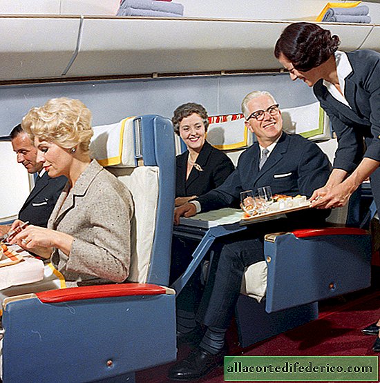 Como era uma classe executiva de companhias aéreas suíças nos anos 60
