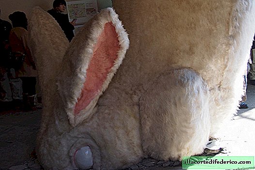 Giant rabbit at an abandoned metro station
