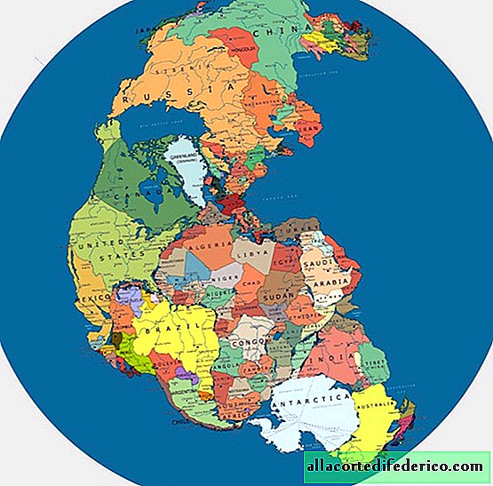 Map showing how the world would look if Pangea still existed