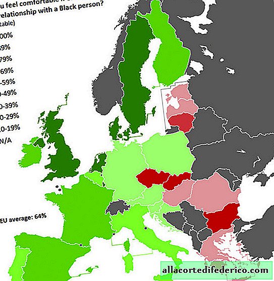 Maps showing countries in Europe where racism is highest