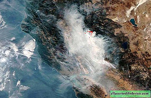 Verwenden von Weltraumfotos Die NASA zeigt, wie schrecklich das Feuer in Kalifornien war