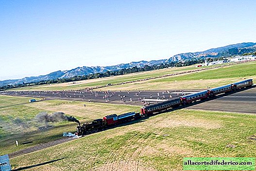 An unusual airport in New Zealand, on the runway of which trains run
