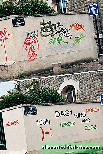 Il transforme les graffitis laids en inscriptions propres et lisibles