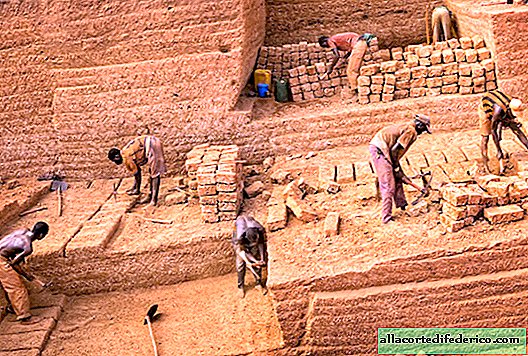Features of unusual national work: brick quarry in Burkina Faso