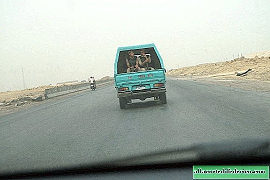 Police car trip in Egypt