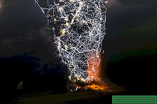 Tempestades impressionantes sobre vulcões em erupção