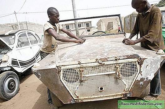 Taller de reparación de automóviles típico en África