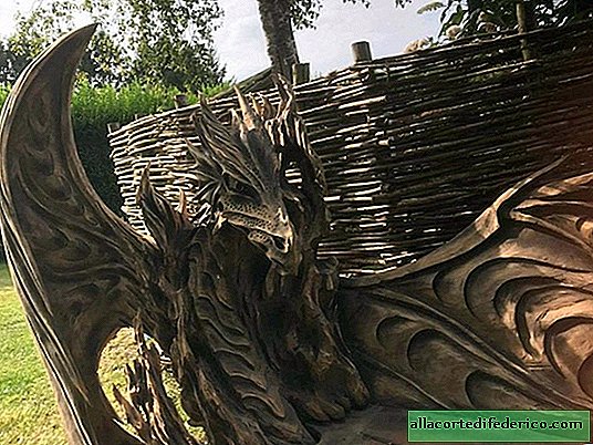 In Germany, a man sawed a fantastic bench in the style of Game of Thrones with a chainsaw