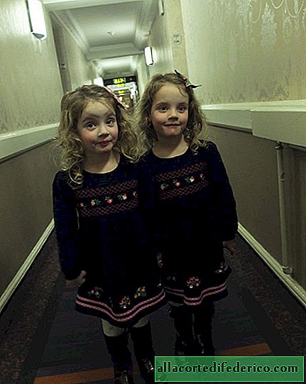 På ett hotell i London skrämmer en far gäster ihjäl med sina tvillingdöttrar