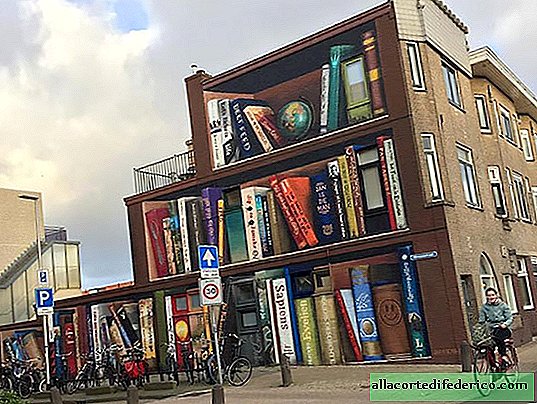 In Utrecht, artists turned a residential building into a giant bookcase